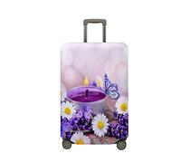 Highdi Impresión de Velas Funda para Maletas, Funda Maleta 18-32 Pulgadas, Anti-Polvo Cubierta de Equipaje, Lavable Anti-Rasguños Funda Protectora Maletas (Púrpura,S(18-21pulgadas))