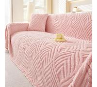 Highdi Invernale Telo Copridivano, Calore Peluche Copri Divano, Copridivani 1 2 3 4 Posti Copridivano AntiGraffio Gatto Protezione per Mobili e Divano (180x150cm,Rosa)