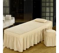 Highdi Lenzuolo da Lettino per Massaggi, Antiscivolo Lenzuolo Tavolo per Massaggi, Copertura per Lettino Massaggio Portatile, Lettino Massaggio Adatto per Spa Salone Tatuaggi (80X190,Beige)