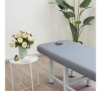 Highdi Lenzuolo da Lettino per Massaggi con Foro, Morbido Lenzuolo da Tavolo per Massaggi con Angoli Elasticizzati Lavabile Adatto (180x60cm,Grigio Scuro)