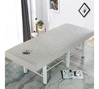 Highdi Lenzuolo da Lettino per Massaggi, Cotone Trapuntato Telo da Massaggio per Lettino da Salone e Spa, con Foro per Il Viso, Morbido e Confortevole Lenzuolo da Massaggio (80x190cm,Grigio)