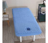 Highdi Lenzuolo da Lettino per Massaggi, Morbido Lenzuolo da Tavolo per Massaggi, con Angoli Elasticizzati, Poliestere Lavabile per Lettino da Spa Massaggio (70x185cm,Blu)