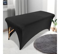 Highdi Lenzuolo da Lettino per Massaggio, Morbido Poliestere Lenzuolo da Tavolo per Massaggi Lavabile e Riutilizzabile Adatto per Il Massaggio dei Salone, Spa (6FT/183 * 74 * 75CM,Nero)