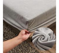 Highdi Lenzuolo Matrimoniale Grigio Chiaro 160x200 cm, Velluto Morbido e Caldo, Fitted Sheet in Flanella, Ideale per Letti Matrimoniali