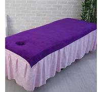 Highdi Lenzuolo per Lettino da Massaggio, Lenzuolo Coprilettino Spa, con Foro per Il Letto, Copri Lettino da Massaggio Tessuto per Massaggi nei Saloni di Bellezza (100 * 200cm,Viola Scuro)