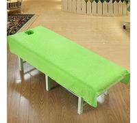 Highdi Lenzuolo per Lettino da Massaggio, Lenzuolo Coprilettino SPA, con Foro per il letto Tessuto per la pelle per Massaggi nei Saloni di Bellezza (100 * 190cm,Verde)