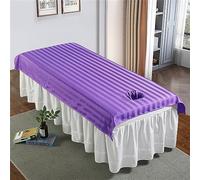 Highdi Lenzuolo per Lettino da Massaggio, Lenzuolo Coprilettino SPA, con Foro per il letto Tessuto per Massaggi nei Saloni di Bellezza (115 * 190cm,Viola profondo)