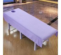 Highdi Lenzuolo per Lettino da Massaggio, Lenzuolo Coprilettino SPA, con Foro per il letto Tessuto per la pelle per Massaggi nei Saloni di Bellezza (115 * 200cm,Viola chiaro)