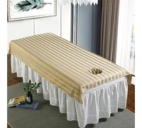 Highdi Lenzuolo per Lettino da Massaggio, Lenzuolo Coprilettino SPA, con Foro per il letto Tessuto per Massaggi nei Saloni di Bellezza (75 * 190cm,Cammello)