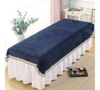 Highdi Lenzuolo per Lettino da Massaggio, Velluto di Cristallo Lenzuolo Coprilettino SPA, con Foro per il letto Tessuto per Massaggi nei Saloni di Bellezza (80 * 200cm,Viola chiaro)