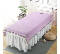 Highdi Lenzuolo per Lettino da Massaggio, Velluto di Cristallo Lenzuolo Coprilettino SPA, con Foro per il letto Tessuto per Massaggi nei Saloni di Bellezza (120 * 200cm,Viola)