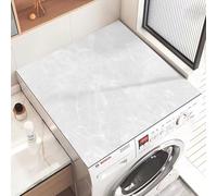 Highdi Marmo Tappetino Antiscivolo Copri Lavatrice Coperchio Antipolvere per Lavatrice Asciugatrice Tappetino per Copertura Frigorifero Protezione Superiore (40x60cm,Bianco 1)