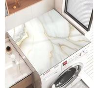 Highdi Marmo Tappetino Antiscivolo Copri Lavatrice Coperchio Antipolvere per Lavatrice Asciugatrice Tappetino per Copertura Frigorifero Protezione Superiore (60x60cm,Bianco 4)