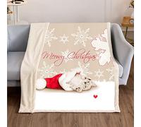 Highdi Natale Coperta di Morbida Pile, Calda e Accogliente Plaid Invernale Autunnale Divano Coperta Microfibra Pelosa, per Letto Soggiorno Bambini e Adulti (Gattino di Natale,76x102cm)