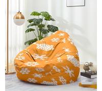 Highdi Natale Pouf a Sacco Puff Poltrona (Senza Imbottitura) Divano Pigro, Xmas Pouf a Forma di pera per Adulti e Bambini poltrona a Sacco per Interni (Fiocco di neve,L:90x110cm)