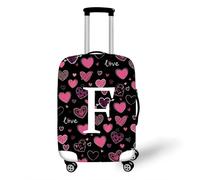 Highdi Stampa lettera d'amore Copri Valigia, Voprivaligia Elastico Lavabile, Vopri Valigia Grande con Cerniera, Coperture per Valigie Antipolvere per 18-32 Pollici (Stampa F,XL (30-32 pollici))