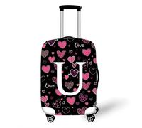 Highdi Stampa lettera d'amore Copri Valigia, Voprivaligia Elastico Lavabile, Vopri Valigia Grande con Cerniera, Coperture per Valigie Antipolvere per 18-32 Pollici (Stampa U,XL (30-32 pollici))