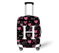 Highdi Stampa lettera d'amore Copri Valigia, Voprivaligia Elastico Lavabile, Vopri Valigia Grande con Cerniera, Coperture per Valigie Antipolvere per 18-32 Pollici (Stampa H,XL (30-32 pollici))