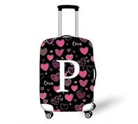 Highdi Stampa lettera d'amore Copri Valigia, Voprivaligia Elastico Lavabile, Vopri Valigia Grande con Cerniera, Coperture per Valigie Antipolvere per 18-32 Pollici (Stampa P,S (18-20 pollici))