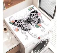 Highdi Tappetino Antiscivolo Copri Farfalla da Giardino, Lavatrice Coperchio Antipolvere, Asciugatrice Tappetino Antiscivolo per Lavatrice Copertura Frigorifero Superiore (Grigio,50x60cm)