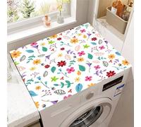 Highdi Tappetino Antiscivolo, Copri Lavatrice Antiscivolo,Tappetino Superiore Lavatrice Universale, per Copertura Frigorifero Protezione Superiore (Fiori colorati 8,60x60cm)