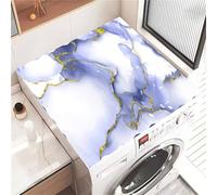 Highdi Tappetino Antiscivolo Copri, Marmo Semplice Lavatrice Coperchio Antipolvere Lavabile, Asciugatrice Tappetino Antiscivolo per Lavatrice Copertura Frigorifero Superiore (Blu,50x60cm)