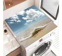 Highdi Tappetino Antiscivolo Copri Spiaggia Soleggiata, Lavatrice Coperchio Antipolvere, Asciugatrice Tappetino Antiscivolo per Lavatrice Copertura Frigorifero Superiore (Spiaggia 2,60x60cm)
