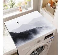 Highdi Tappetino Antiscivolo Copri, Stampa di Montagna Lavatrice Coperchio Antipolvere, Asciugatrice Tappetino Antiscivolo per Lavatrice Copertura Frigorifero Superiore (Negro,50x50cm)