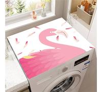 Highdi Tappetino Antiscivolo Copri, Stampa Fenicottero Lavatrice Coperchio Antipolvere Lavabile, Asciugatrice Tappetino Antiscivolo per Lavatrice Copertura Frigorifero Superiore (Rosa 2,50x60cm)