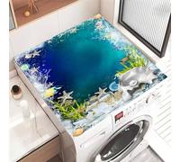 Highdi Tappetino Antiscivolo Modello di vita marina, Copri Lavatrice Antiscivolo,Tappetino Superiore Lavatrice Universale, per Copertura Frigorifero Protezione Superiore (Perle di conchiglia,40x50cm)