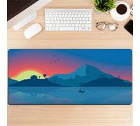 Highdi Tappetino per il Mouse, Modello 3D Tappetino per Mouse Esteso, Gomma Antiscivolo Tappetino Scrivania Mouse Mat con Bordi Cuciti per Computer, PC, Laptop (lever du soleil,400 * 900 * 4MM)