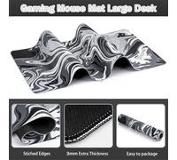 Highdi Tappetino per il Mouse XXL/XL/L Base in Gomma Antiscivolo, 3D Puzzle Tappetino Scrivania con Base Mouse Mat con Bordi Cuciti per Computer, PC, Laptop (600x1200x3mm,Blu grigio)