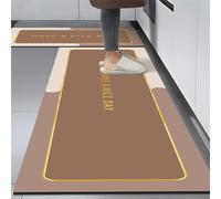 Highdi Tappeto Cucina Antiscivolo Lavabile, Simple Morandi Tappeto Passatoia Cucina Tappeto da Cucina Lungo Tappeti Runner Tappeto Corridoio per Ingresso Soggiorno Bagno (Cammello,50x150cm)