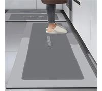 Highdi Tappeto Cucina Antiscivolo Lavabile, Simple Morandi Tappeto Passatoia Cucina Tappeto da Cucina Lungo Tappeti Runner Tappeto Corridoio per Ingresso Soggiorno Bagno (Grigio chiaro,50x80cm)