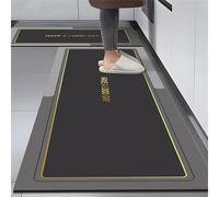 Highdi Tappeto Cucina Antiscivolo Lavabile, Simple Morandi Tappeto Passatoia Cucina Tappeto da Cucina Lungo Tappeti Runner Tappeto Corridoio per Ingresso Soggiorno Bagno (Grigio scuro,60x180cm)