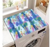 Highdi Tappeto per Lavatrice Sopra, Tappeto Antiscivolo per Lavatrice Sopra Lavabile Diatomea Tagliabile Antipolvere e Antimacchia Copri Protezione per Asciugatrice, Lavastoviglie (40*50cm,Tie-dye 2)