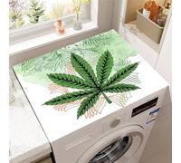 Highdi Tappeto per Lavatrice Sopra, Tappeto Antiscivolo per Lavatrice Sopra Lavabile Diatomea Tagliabile Antipolvere e Antimacchia Copri Protezione (Impronta di foglia 4,50 * 60cm)