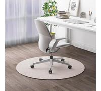 Highdi Tappeto Sedia Ufficio, Colore Solido Antiscivolo Tappeto per Sedia con Ruote, Rotondo Antigraffio Tappetino Protettivo del Pavimento per Parquet e Pavimenti Duri (Beige,80cm)