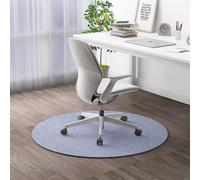 Highdi Tappeto Sedia Ufficio, Colore Solido Antiscivolo Tappeto per Sedia con Ruote, Rotondo Antigraffio Tappetino Protettivo del Pavimento per Parquet e Pavimenti Duri (Grigio chiaro,80cm)