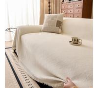 Highdi Telo Copridivano 1 2 3 4 Posti, Copri Divano in Ciniglia o Copriletto, Protezione Fodere Copridivano Anti graffio Gatto per Mobili e Divano, Copridivani (Plaid beige,180x230cm)