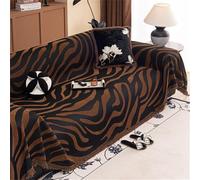 Highdi Telo Copridivano 1 2 3 4 Posti, Stampa tigre Copri Divano in Ciniglia o Copriletto, Protezione Fodere Copridivano Anti graffio Gatto per Mobili e Divano, Copridivani (Marrone,180x260cm)