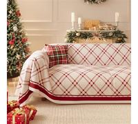 Highdi Telo Copridivano Stile Natalizio per 1 2 3 4 Posti, Copri Divano Decorativo Natalizie Salvadivano Multiuso Coperta per Divano Copriletto Morbido Comodo (180x340cm,retrò Plaid)