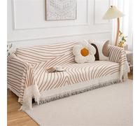 Highdi Telo Copridivano, Stile Nordico Copri Divano con Frange Decorative, Copridivano AntiGraffio Gatto Protezione per Mobili e Divano, Copridivani 3 Posti e 2 Posti (180x230cm,Contorni)