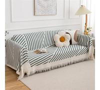 Highdi Telo Copridivano, Stile Nordico Copri Divano con Frange Decorative, Copridivano AntiGraffio Gatto Protezione per Mobili e Divano, Copridivani 3 Posti e 2 Posti (180x130cm,Righe)