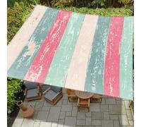 Highdi Tenda a Vela Parasole Rettangolare Impermeabile Tenda da Sole per Esterno, Telo Ombreggiante Traspirante Protezione UV, per Piscina Giardino, Motivo a Strisce (Stile 1,1.5x1.5m)