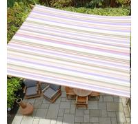 Highdi Tenda a Vela Parasole Rettangolare Impermeabile Tenda da Sole per Esterno, Telo Ombreggiante Traspirante Protezione UV, per Piscina Giardino, Motivo a Strisce (Stile 3,1.5x1.5m)