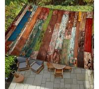 Highdi Tenda a Vela Parasole Rettangolare Impermeabile Tenda da Sole per Esterno, Telo Ombreggiante Traspirante Protezione UV, per Piscina Giardino, Motivo a Strisce (Stile 2,1.8x1.8m)