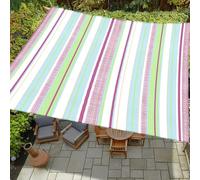 Highdi Tenda a Vela Parasole Rettangolare Impermeabile Tenda da Sole per Esterno, Telo Ombreggiante Traspirante Protezione UV, per Piscina Giardino, Motivo a Strisce (Stile 5,2x2.4m)