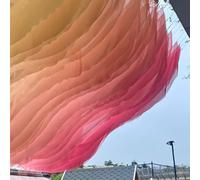 Highdi Tende da Soffitto per Matrimoni, Decorazione Matrimonio Soffitto Tessuto per Drappeggio Chiffon Tulle Tende per Cerimonia Feste Compleanni Decorazioni (Onda-Arancione,80 * 800CM)