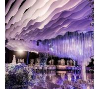 Highdi Tende da Soffitto per Matrimoni, Decorazione Matrimonio Soffitto Tessuto per Drappeggio Chiffon Tulle Tende per Cerimonia Feste Compleanni Decorazioni (Onda-Viola,30 * 300CM)